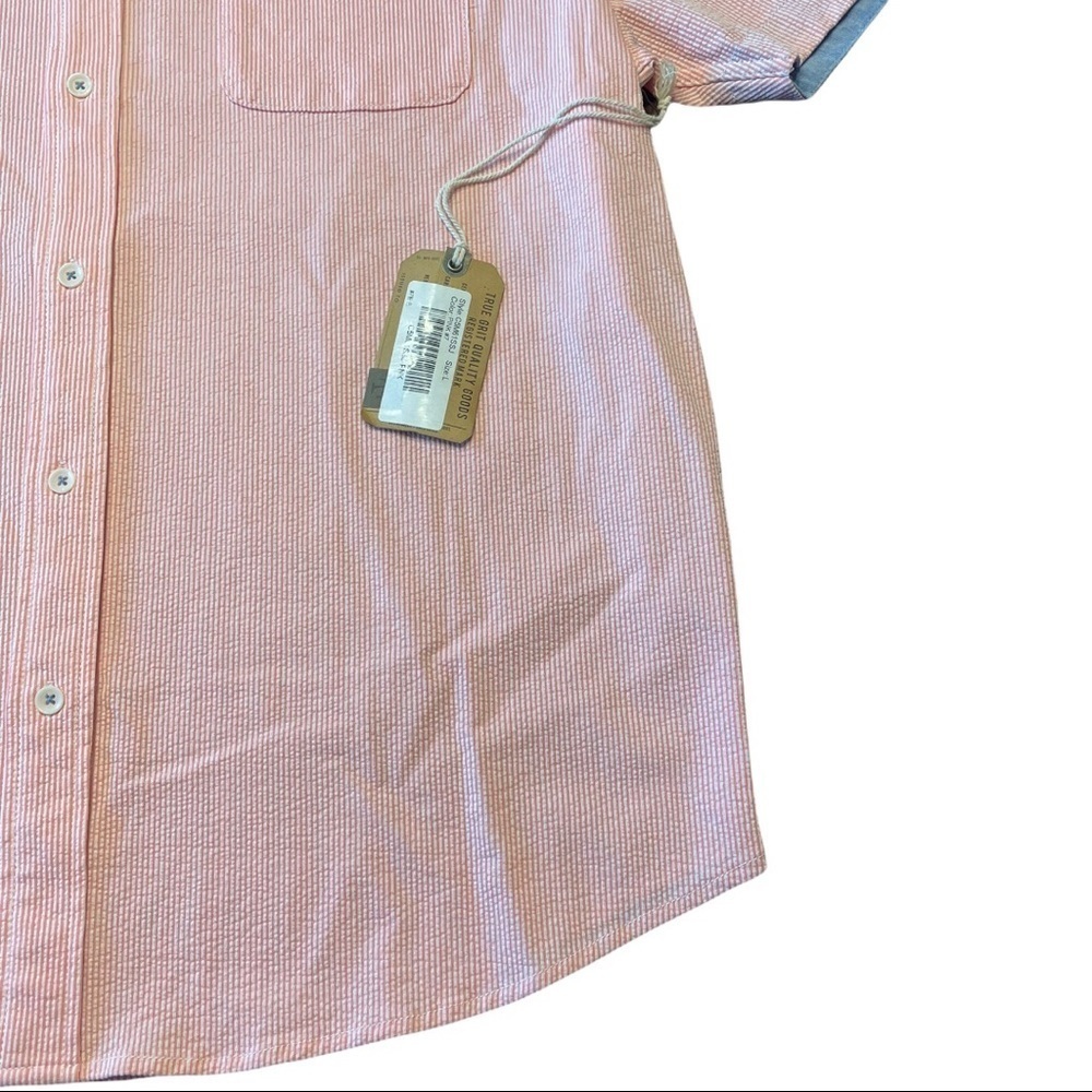 True Grit Knit Stretch Seersucker Short Sleeve One Pocket Shirt - Picture 5 of 6